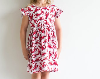 Lobster Flutter Sleeve Dress