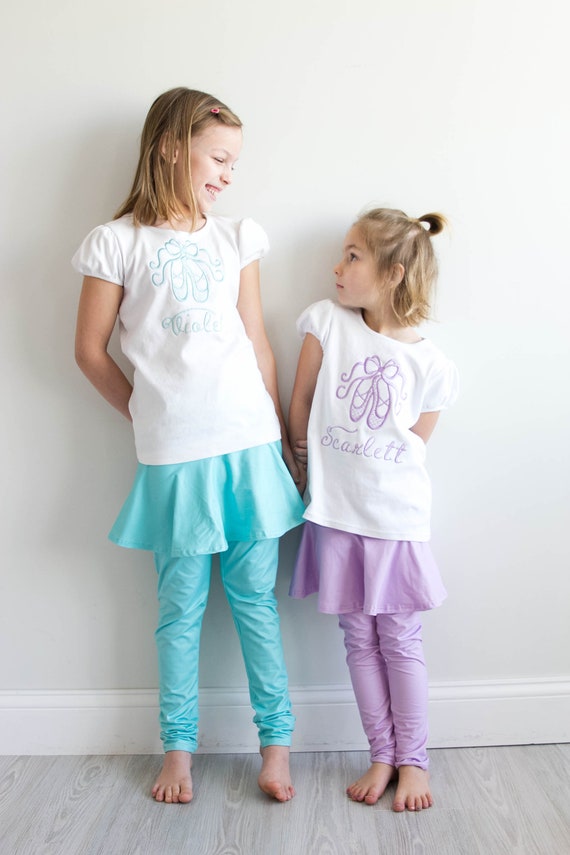 Leggings With Attached Skirt Purple, Pink, Teal, or Grey -  Canada