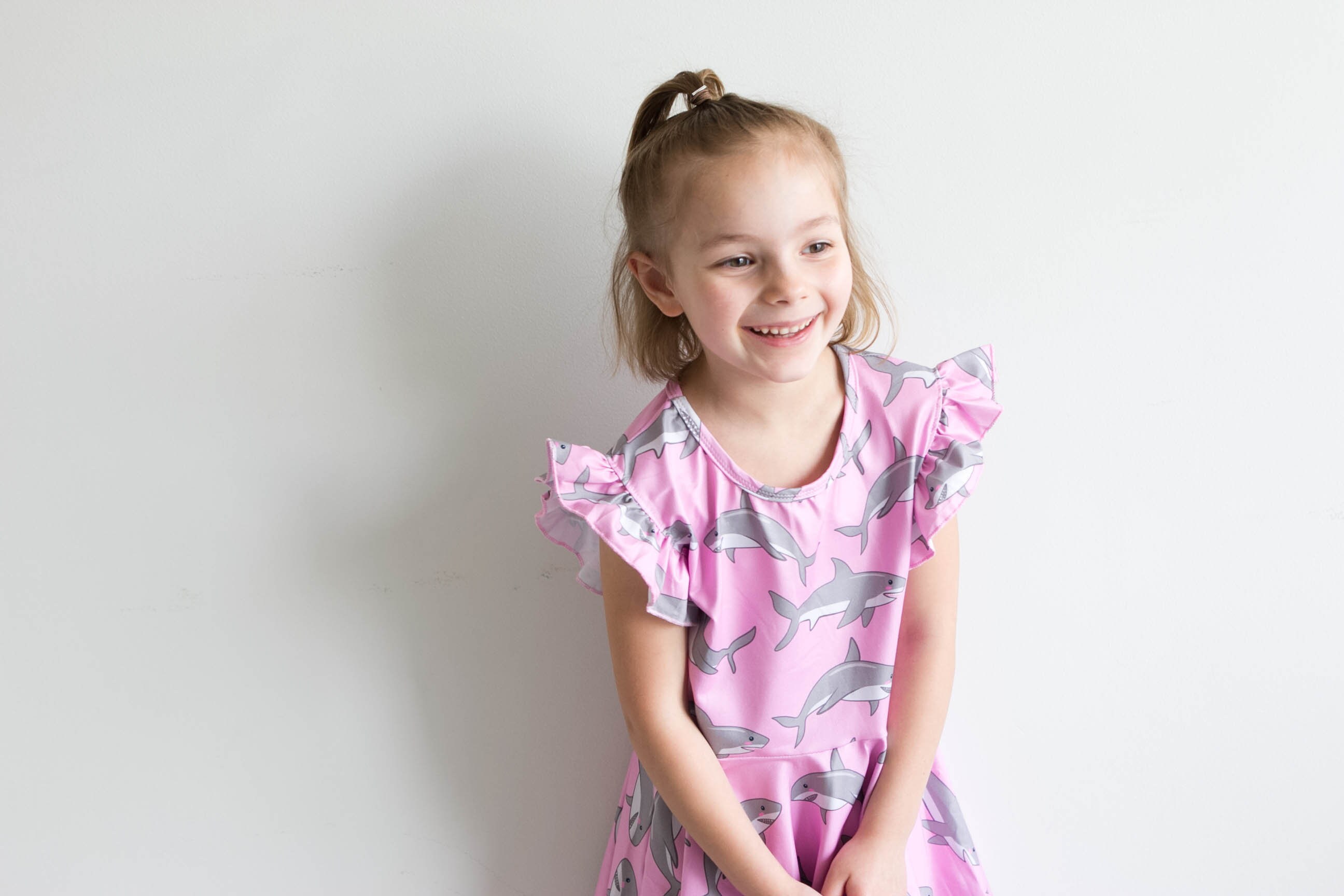 pink shark dress Inktastic Cute Pink Shark Girls Toddler Dress