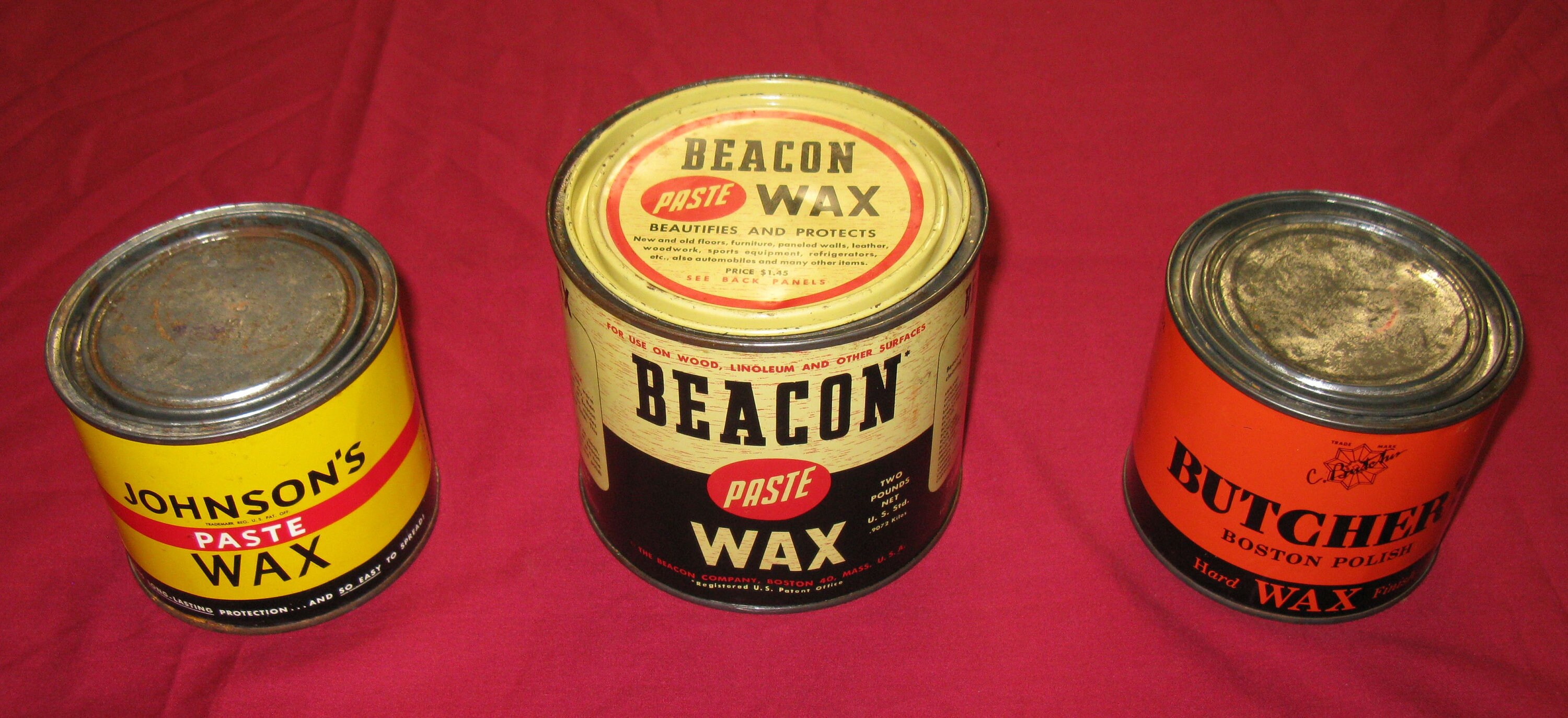Lot of 3 Vintage Paste Wax Cans Johnson Beacon Butchers es Etsy