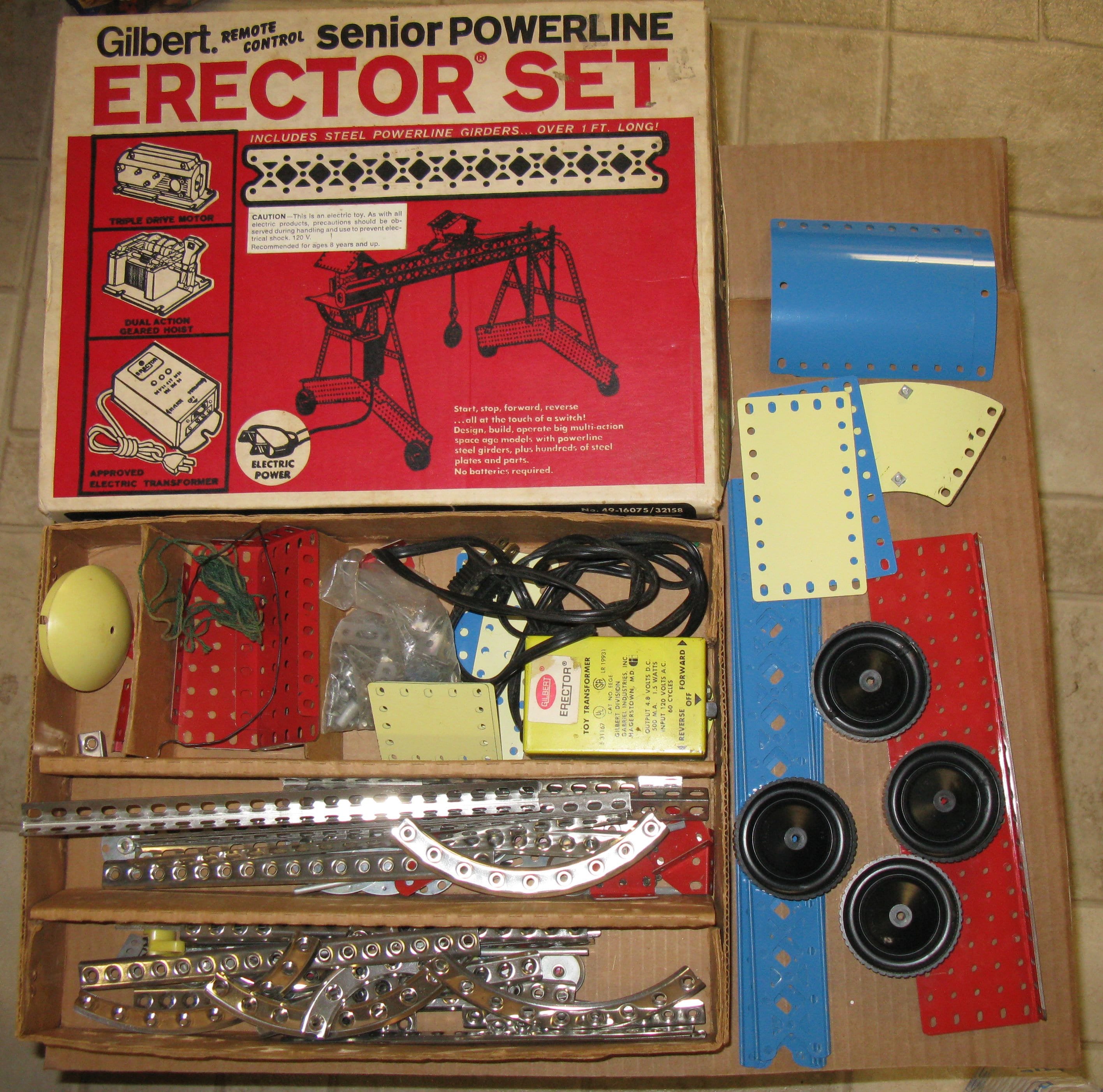 Gilbert Remote Control Senior Powerline Erector Set 1970s Partial With Box and Manuals Etsy