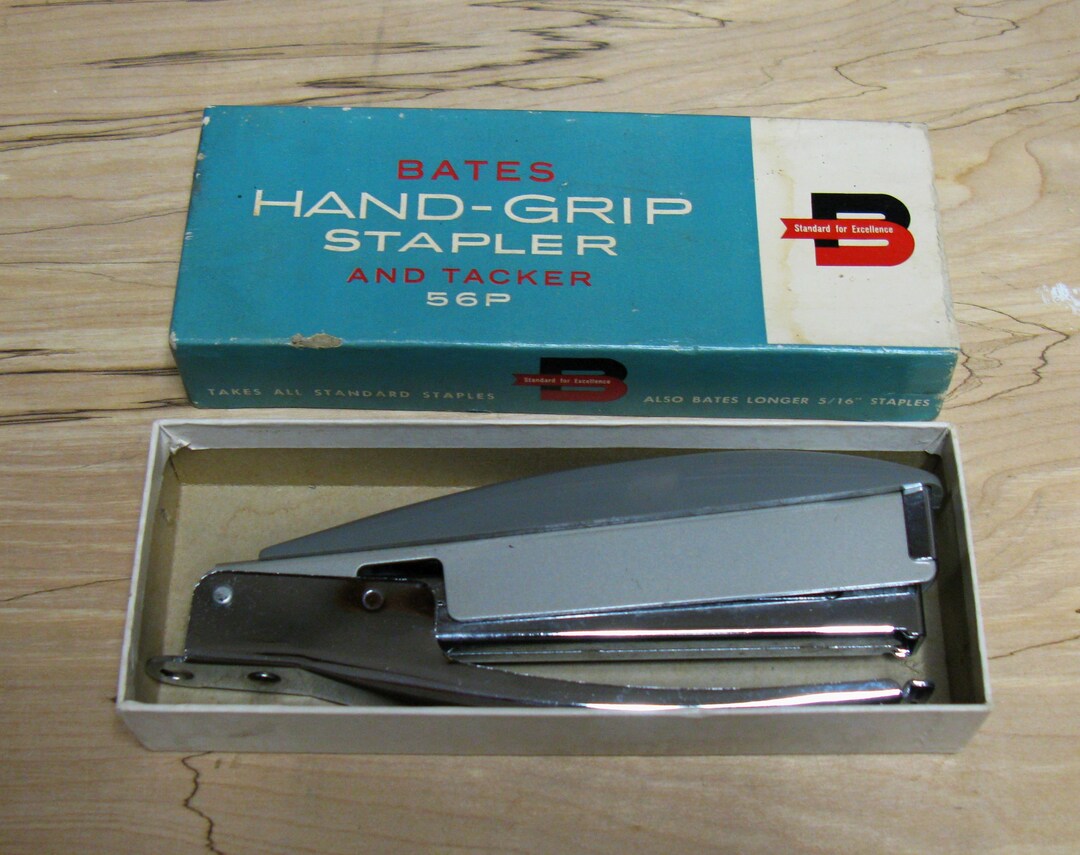 Tackeron Box Minty Vintage Bates 56P Stapler / Tacker in Box With Box of Staples. - Etsy