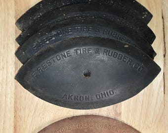 Lot Of 5 40s 50s Vintage Firestone Tire & Rubber Co. Vulcanizing Tire Patches