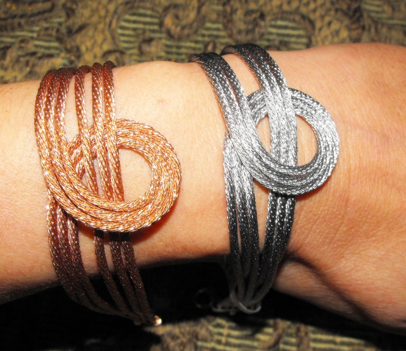 Gorgeous Estate NEW Sterling Mesh Sparkling Multi strand wide Flexible Tube Cuff Bracelet 925 Silver or Rose Gold