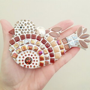 Mosaic Bird - Red Brown (personalised gift)