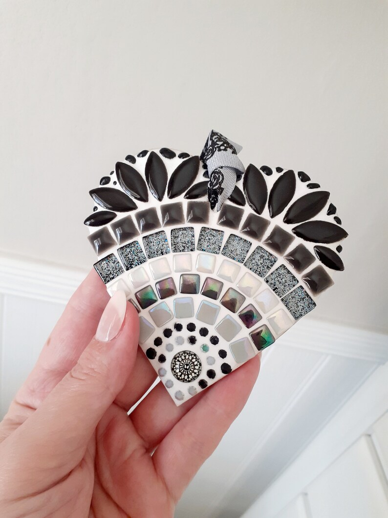 personalised gift Starlight Mosaic Heart 10cm