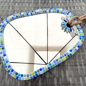 Mosaic Wall Mirror - Blues & Greens