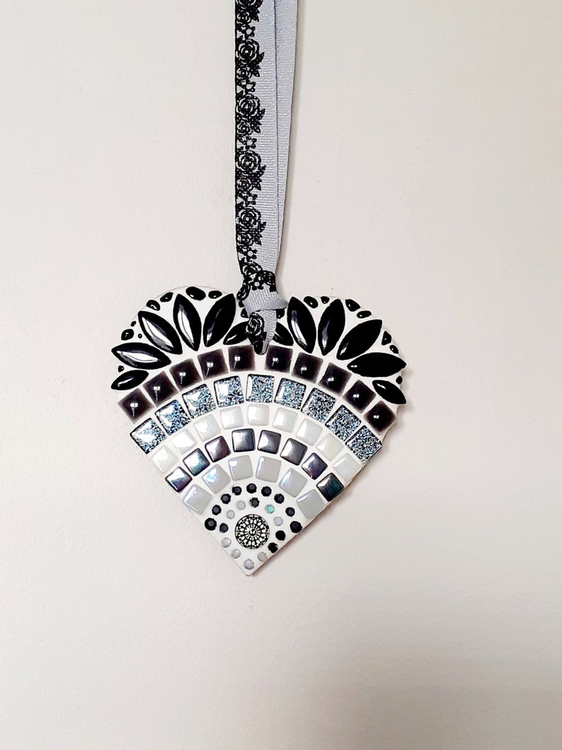 personalised gift Starlight Mosaic Heart 10cm