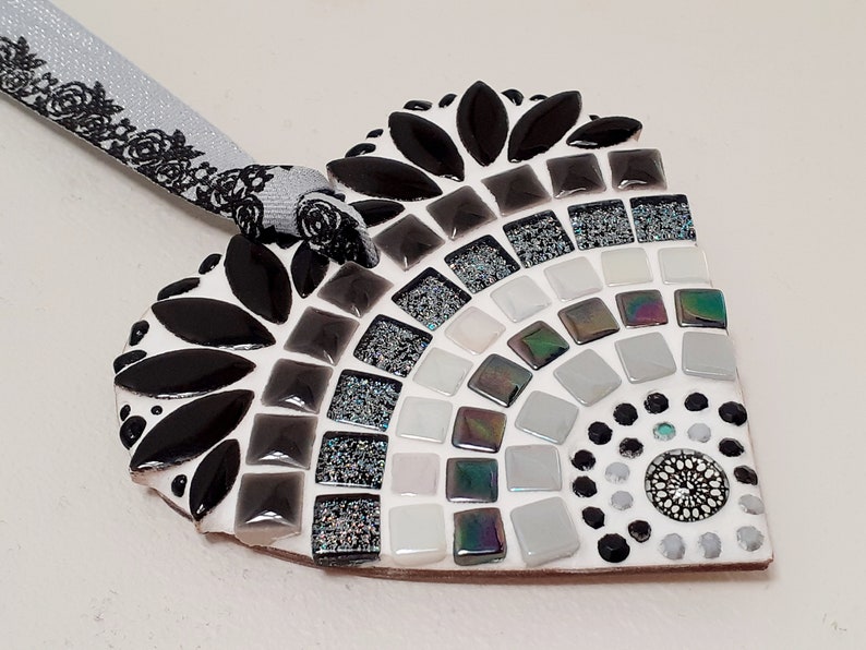 Mosaic Heart 10cm personalised gift Starlight