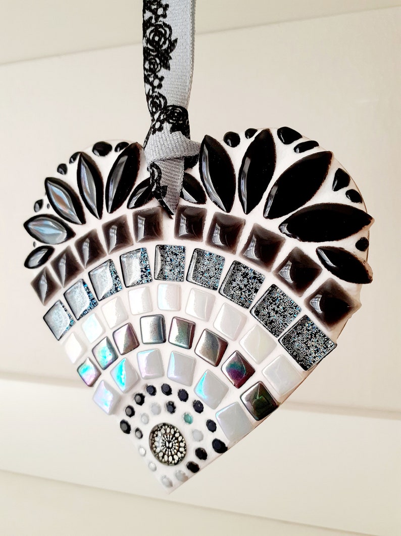 Mosaic Heart 10cm personalised gift Starlight