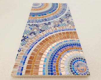 Mosaik-Wandkunst – Blauer Glanz