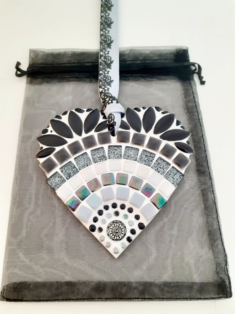 personalised gift Starlight Mosaic Heart 10cm