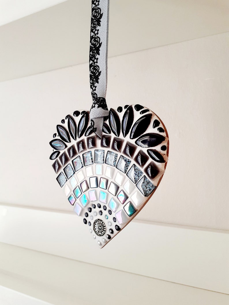 Mosaic Heart 10cm personalised gift Starlight