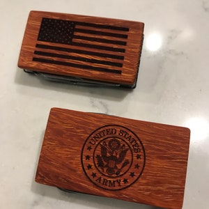 Money Clip Laser Engraved with Army Logo