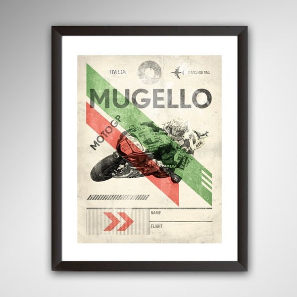 MUGELLO / ITALY Travel Poster • Fine Art Print • Home Decor • Racing • MotoGP • Motorcycles