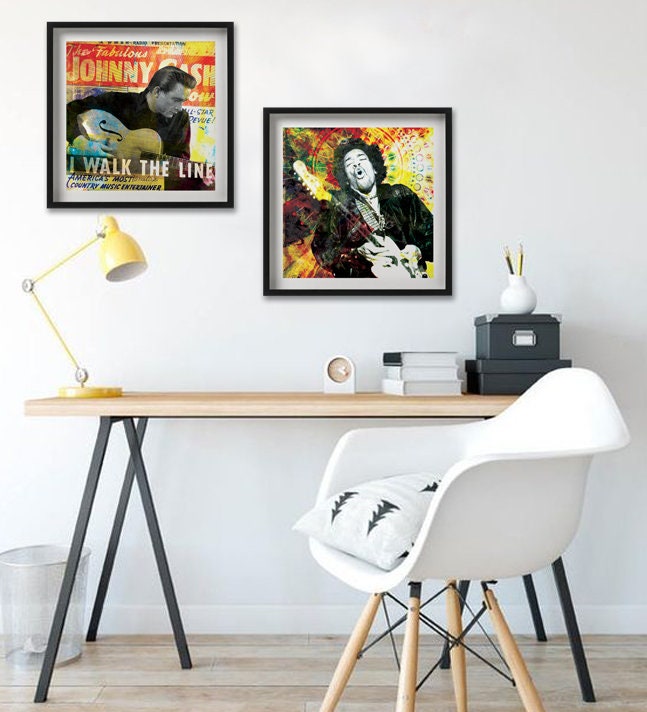 JOHNNY CASH Inspired Music Poster • Fine Art Print • Home Decor • Retro ...