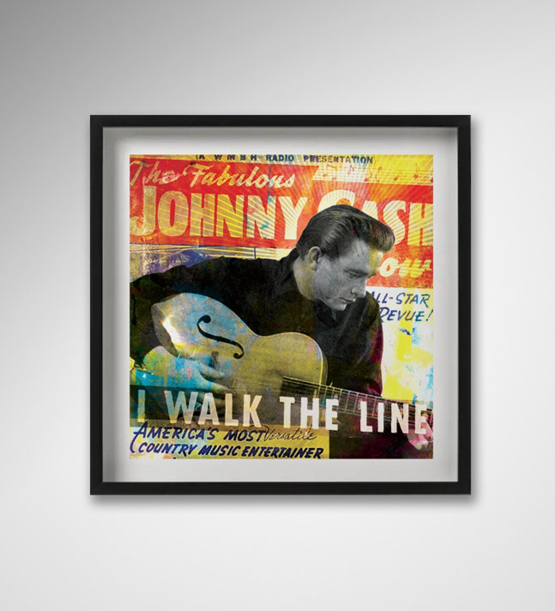 JOHNNY CASH Inspired Music Poster • Fine Art Print • Home Decor • Retro ...