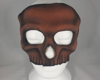 Half Skull Latex Mask - Red