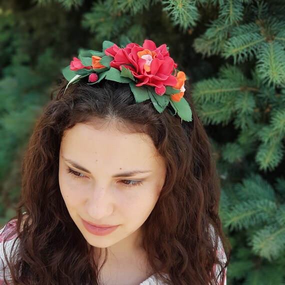 Flower Wreath Hair Clip Hair Shimuk Hair Ripe Flowers Flower Etsy