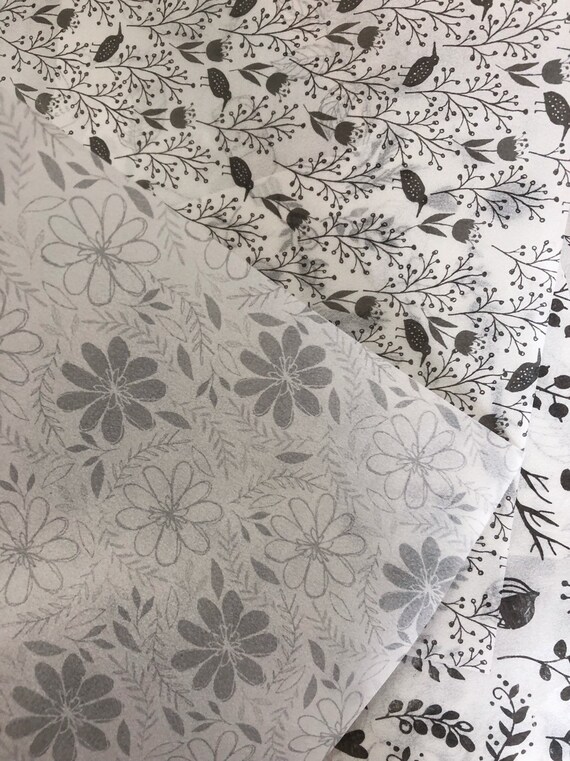 16 Sheets Decorative Wax Paper With Blavk Line Art Patterns Etsy