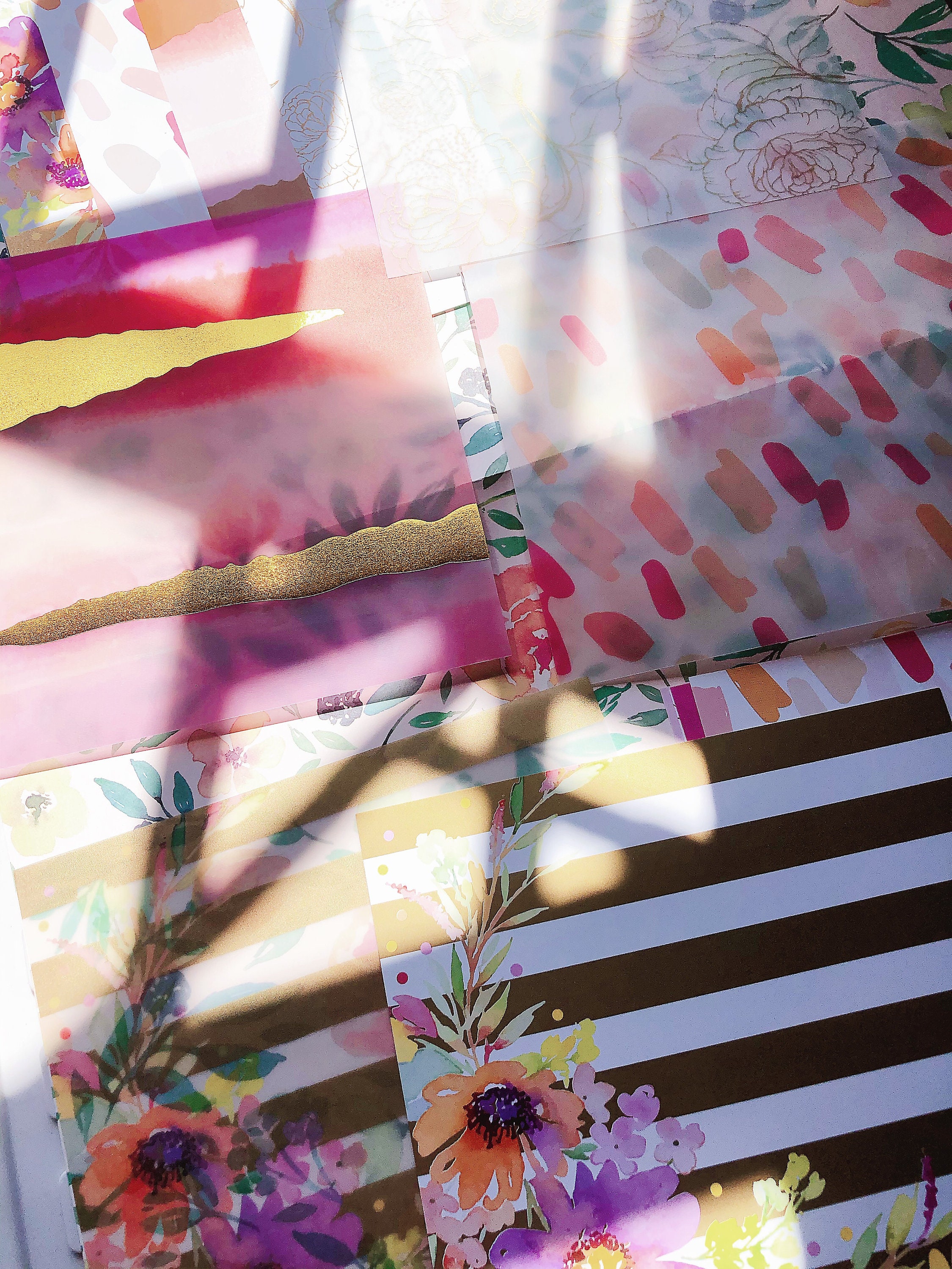 10 sheets decoration vellum paper with gold and pink themed Etsy