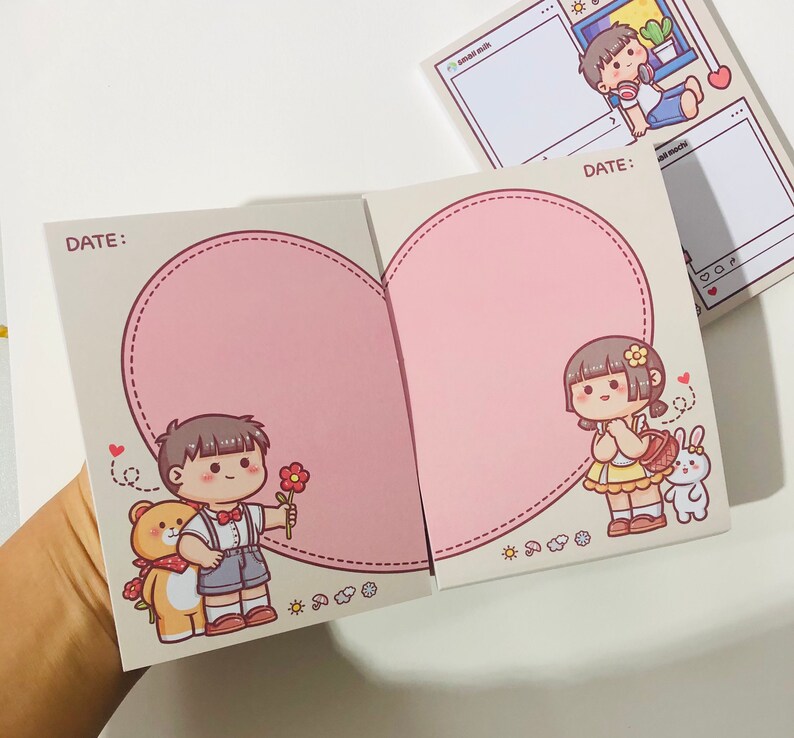 Couples notepad I love you notes anime couples notepad cute Etsy