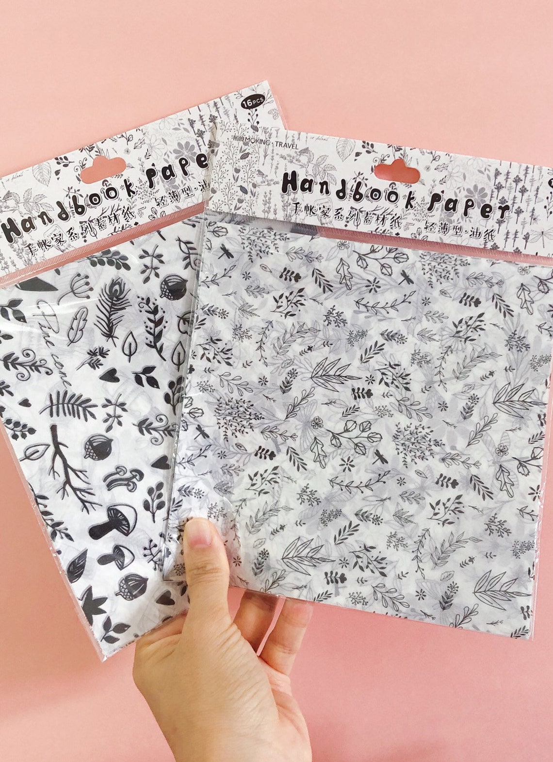 16 sheets decorative wax paper with blavk line art patterns Etsy