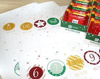 DIY: Adventskalender 24 x Banderolen - PDF-Datei