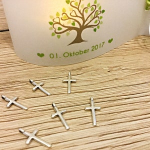 DIY: Lichthülle, Windlicht zur Taufe und Kommunion, Lebensbaum personalisiert mit Name, Datum und Taufspruch, 3er, 6er, 9er Set Bild 4