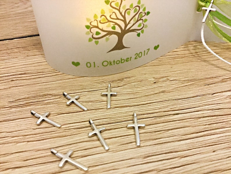 DIY: Lichthülle, Windlicht zur Taufe und Kommunion, Lebensbaum personalisiert mit Name, Datum und Taufspruch, 3er, 6er, 9er Set Bild 4