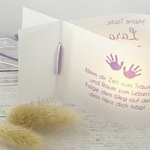 DIY: Lichthüllen zur Taufe, Babyhände personalisiert mit Name, Datum und Taufspruch, 3er, 6er, 9er Set Bild 4