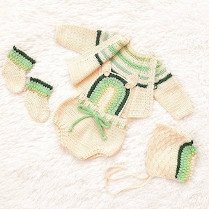 Boho rainbow gender neutral organic baby clothes