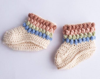 Rainbow baby shoes, gender neutral baby clothes, organic baby clothes
