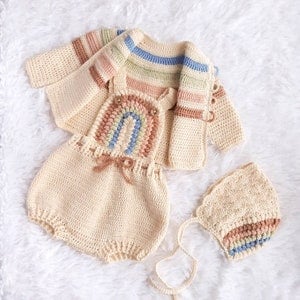 Rainbow baby boy take home outfit, baby boy spring clothes image 1