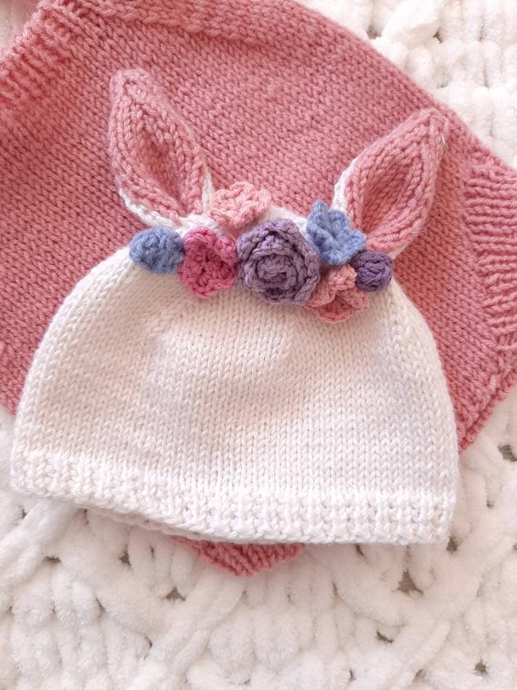 Newborn Girl Bunny Ears Hat, Baby Girl Shower Gift - Etsy