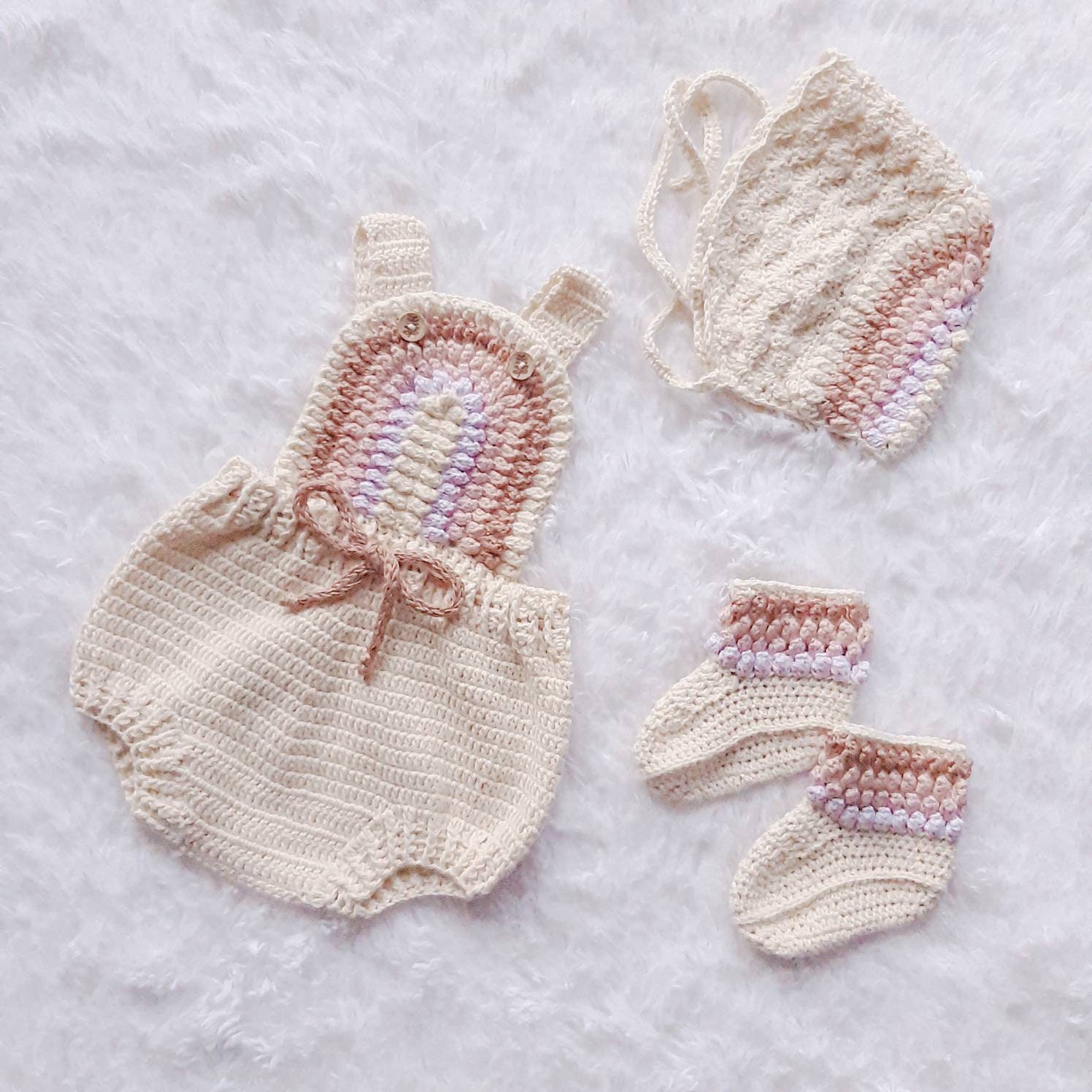 Boho rainbow baby girl coming home outfit rainbow cardigan Etsy