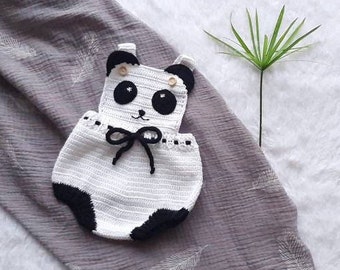 Gender neutral baby clothes, baby romper panda, newborn props, funny baby clothes