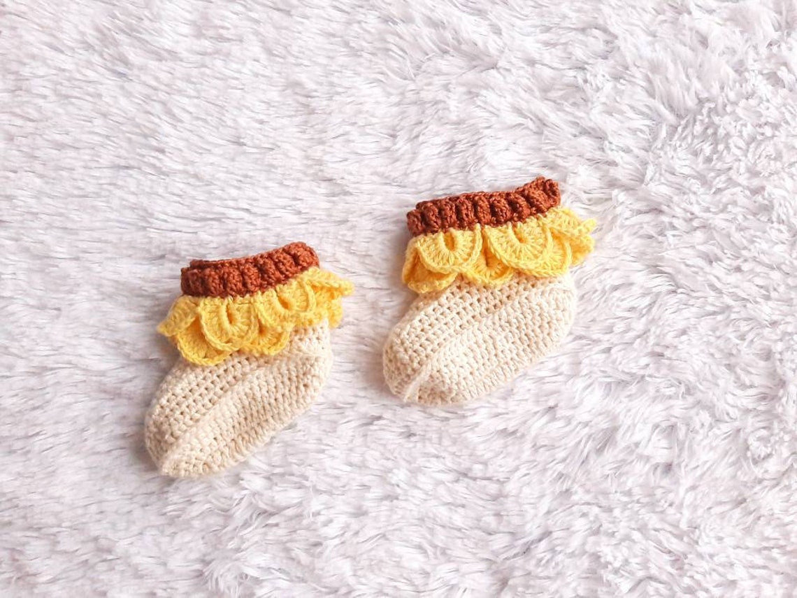 sunflower baby shoes