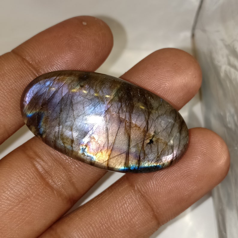 42X22X7mm 62ct A+++ Natural Multi colors Fire Labradorite Oval Shape Pendant Cabochon Smooth Labradorite gemstone for jewelry