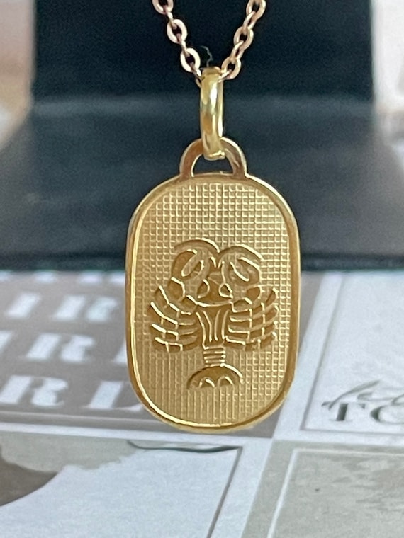 Scorpio zodiac medal Vintage oval Scorpio horosco… - image 4