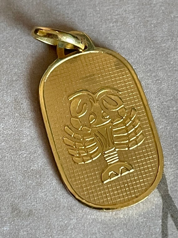 Scorpio zodiac medal Vintage oval Scorpio horosco… - image 3