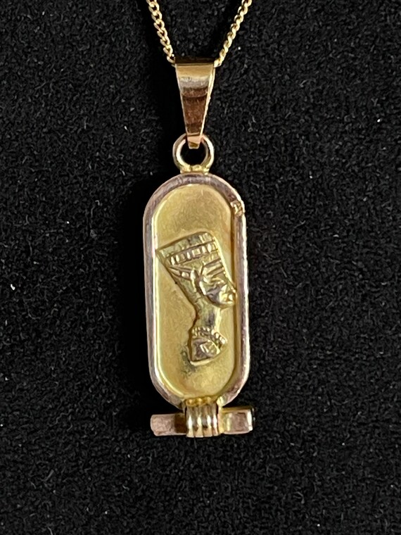 Lucky Egyptian hieroglyphs cartridge pendant in 1… - image 6