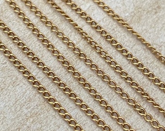 18k yellow gold curb chain - length 50 cm - 20 inches