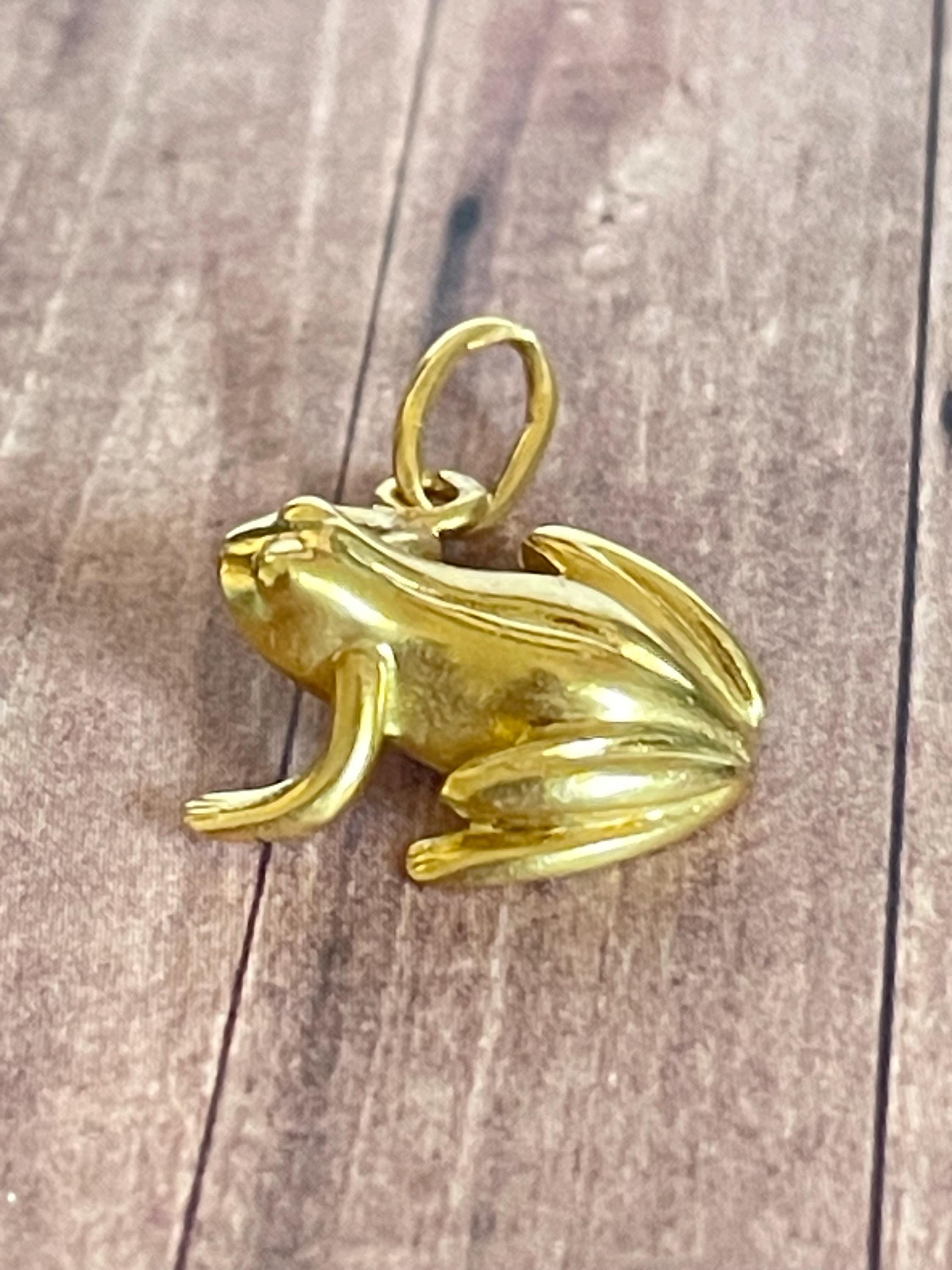 PENDENTIF Grenouille En Plaqué Or Avec Rubis Et Zircons - Bijou Fantaisie Neuf - Style Animalier