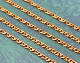 18k yellow gold curb chain - length 45.50 cm