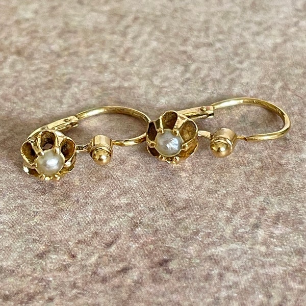 Vintage 18k gouden slaapoorbellen