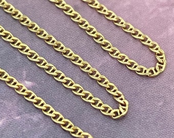 Marine mesh chain in 18k yellow gold length 40 cm width 1 mm