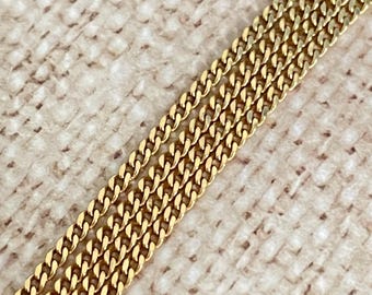 18k yellow gold curb chain - length 60 cm