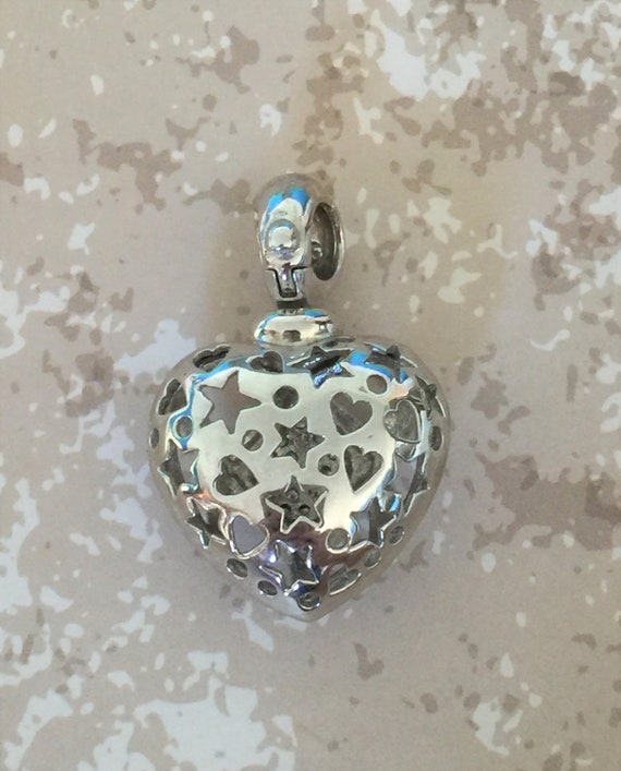Unique heart pendant in 18k white gold set with d… - image 7