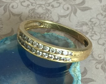 Alliance ring half bangle paved with diamonds in 18k yellow gold Size 50